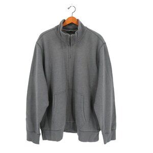 New Eddie Bauer Gray Mock Neck Full Zip Sherpa Lined Jacket Men's 3XL
